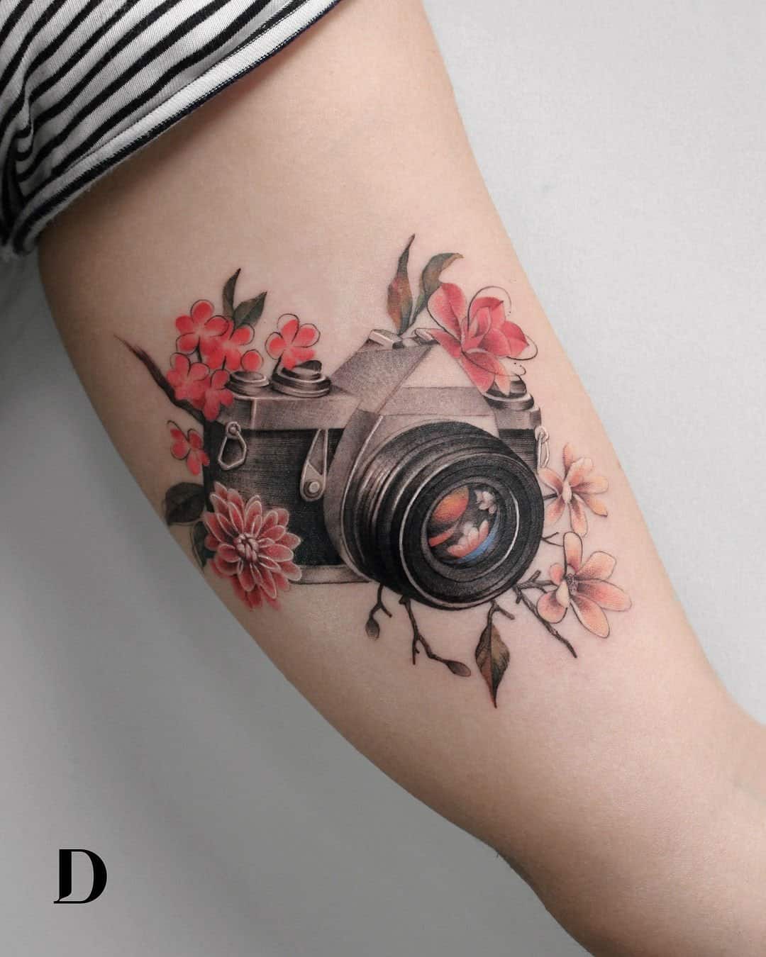87 Camera Tattoo Ideas for Minimalist Photographers  TattooGlee  Camera  tattoos Camera tattoo Tattoos