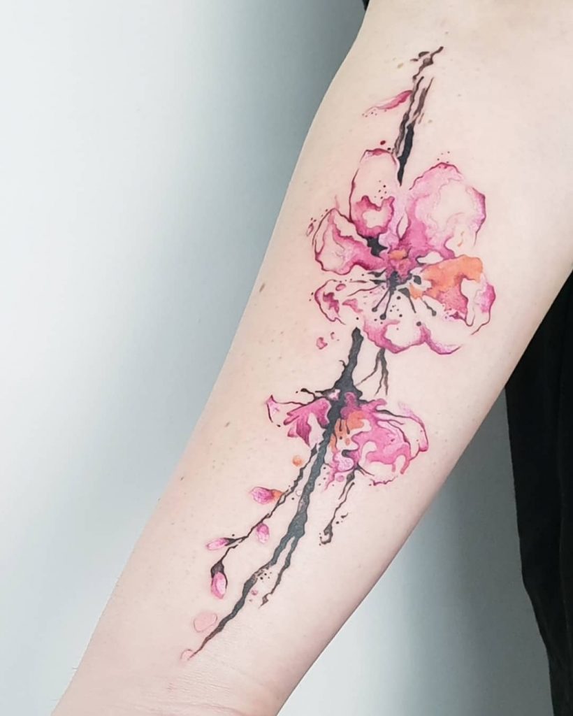 27 Charming Cherry Blossom Tattoo Examples