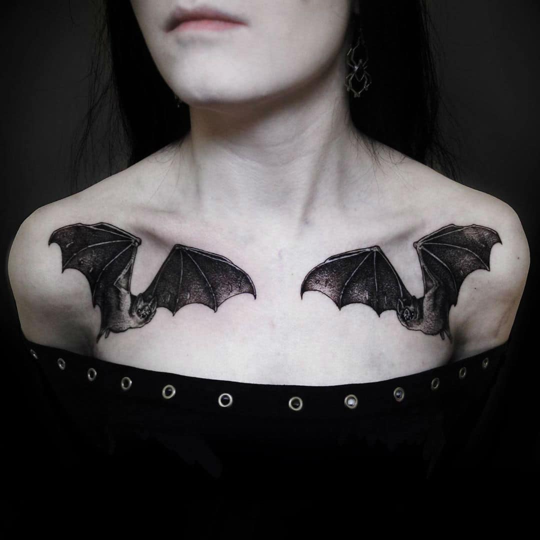Big Bat Tattoo on Chest  Best Tattoo Ideas Gallery