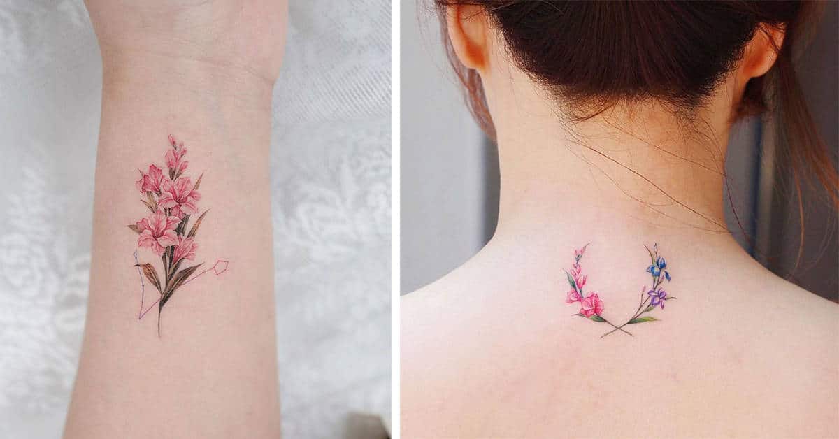 30 Flower Tattoos for Passionate Men  Gladiolus tattoo Men flower tattoo Gladiolus  flower tattoos