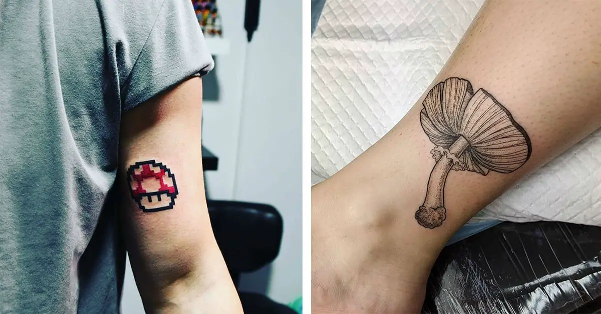 Little Mushroom Temporary Tattoo  Set of 3  Tatteco
