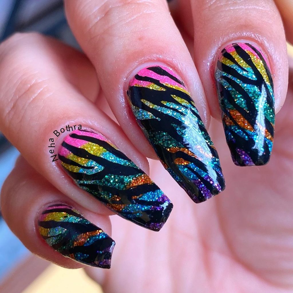 Get Striped 24 Fantastic Zebra Nail Art Examples