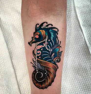 traditional seahorse tattoo