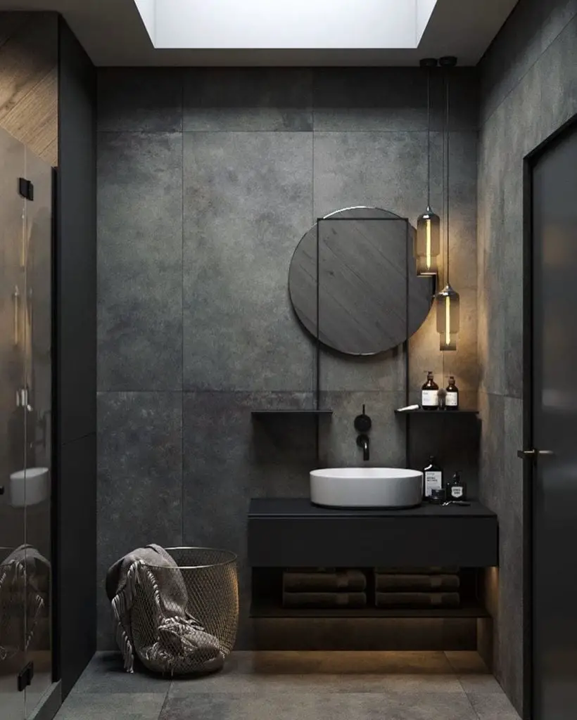 25 Photo-Ideas to Embrace Dark and Moody Colours for Your Bathroom – SORTRA