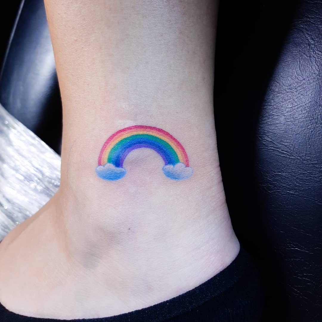 Tiny Rainbow Wrist Tattoo