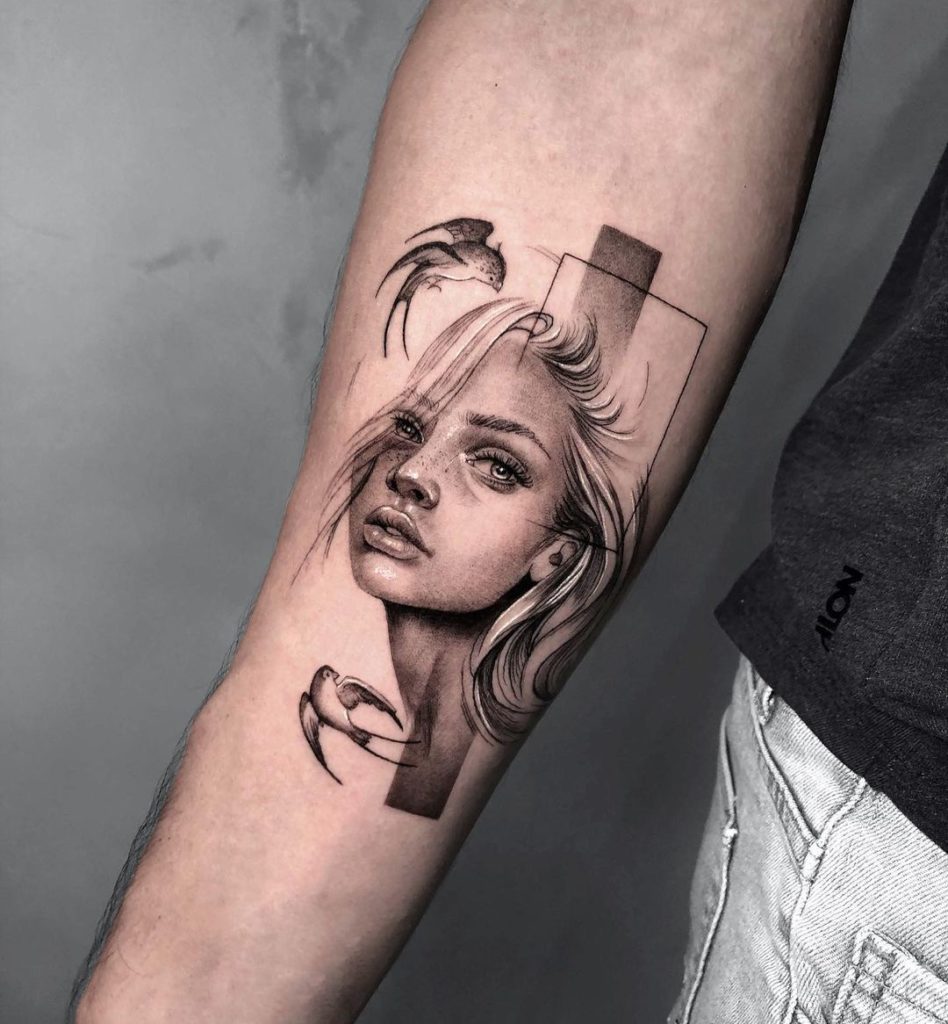 Extremely Realistic Minimal Portrait Tattoos By Maria Alvarez