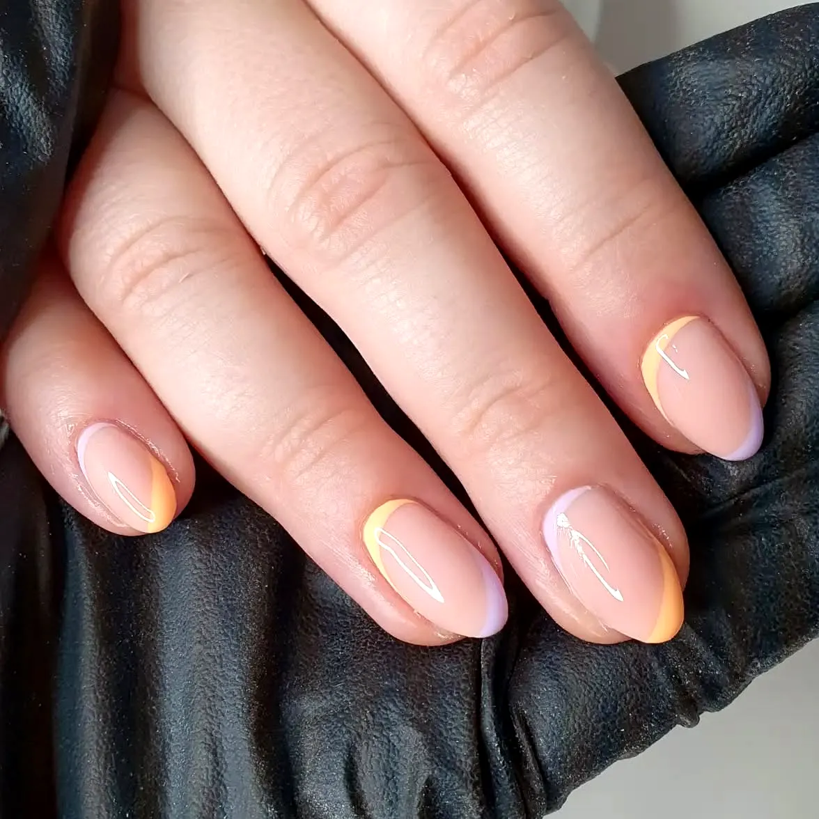 Chic Almond Shaped Spring Classy Nails with Pastel Gradient and French Tip Elegance